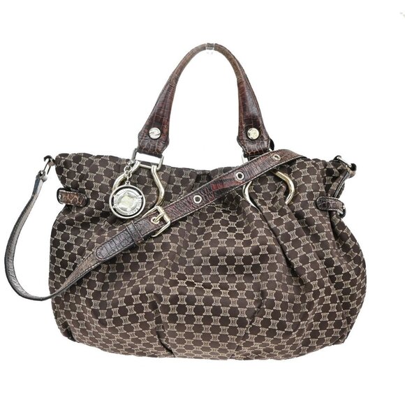 CELINE Macadam 2Way Shoulder Tote Bag Canvas Embossing Leather BN GHW - Picture 1 of 15